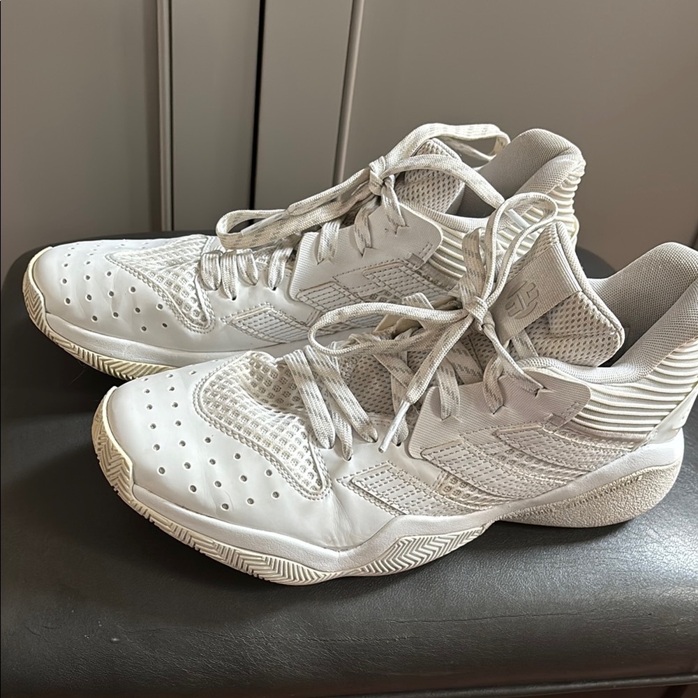 Adidas James Harden Stepback Basketball Shoes Mens Size 8 Cloud White Grey